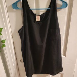 Faded Glory Black Lightweight Sleeveless Top with Pocket Size 1X